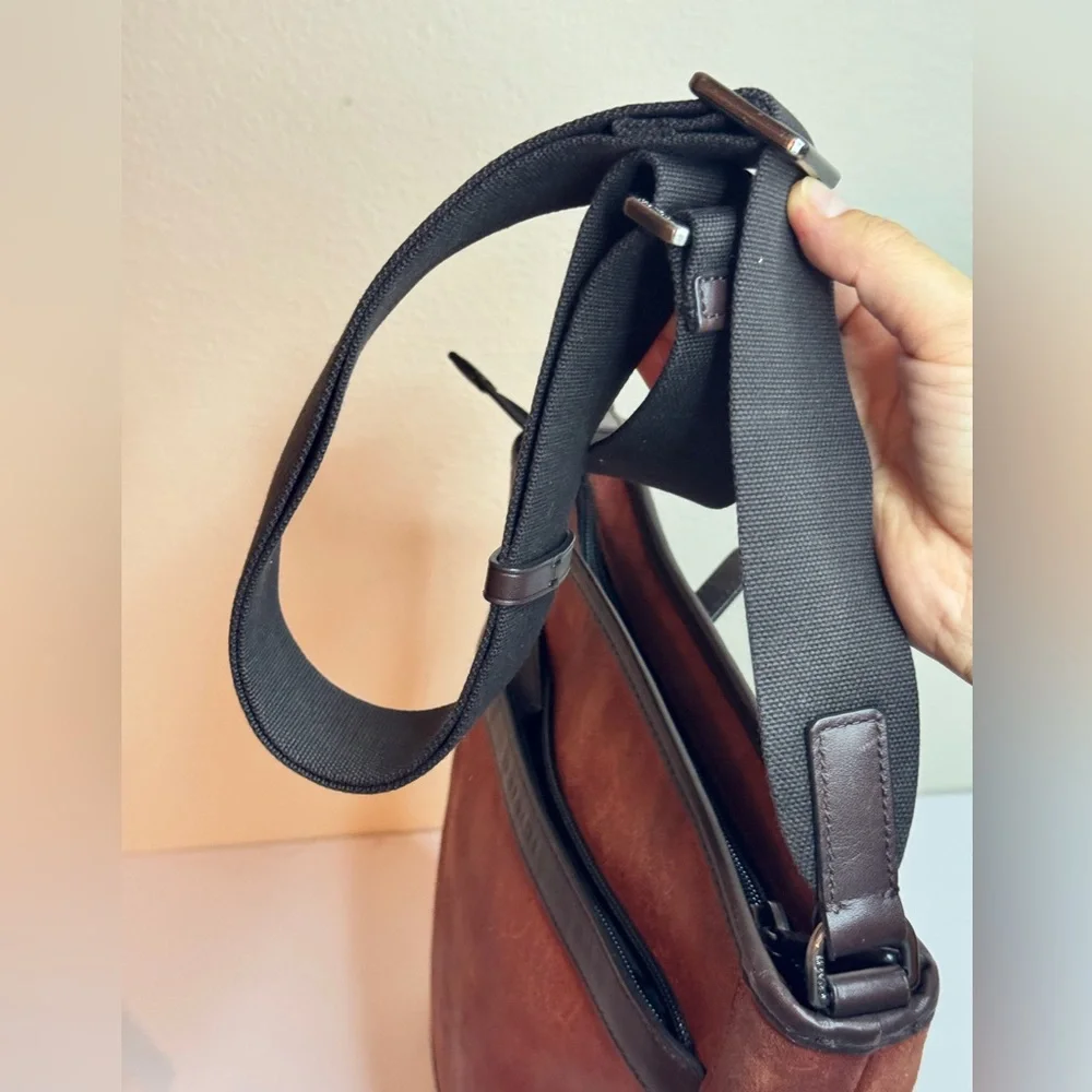 Coach Camden Leather Tech Crossbody Bag in Rust Brown